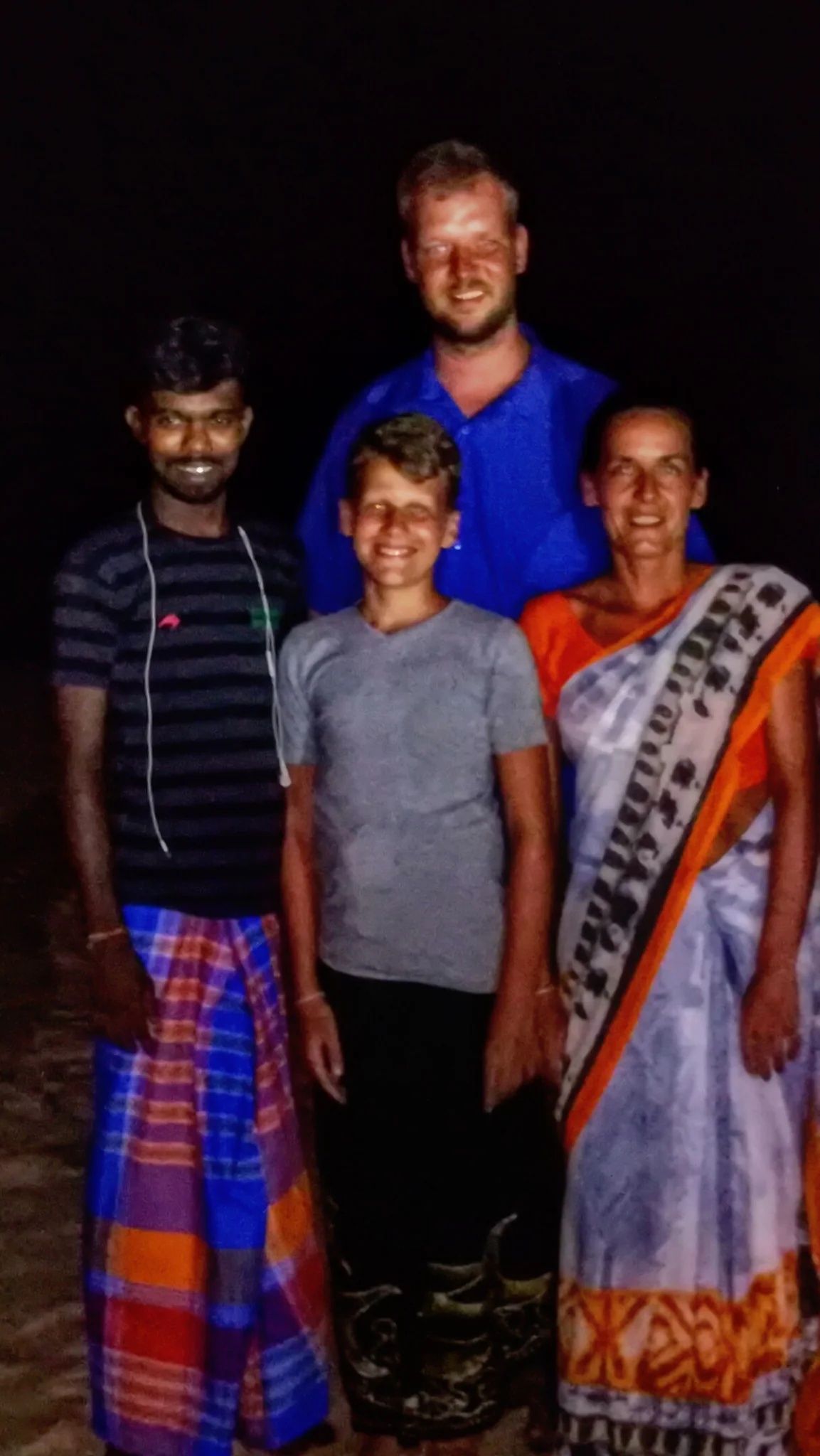 Travellers meeting local people