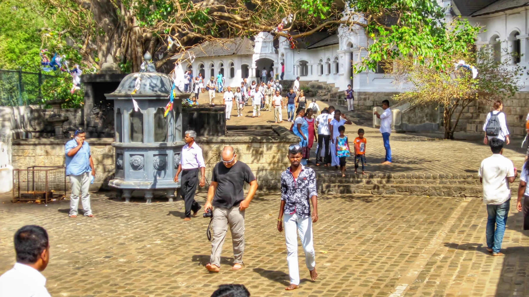 Travellers at a cultural site in Sri Lanka