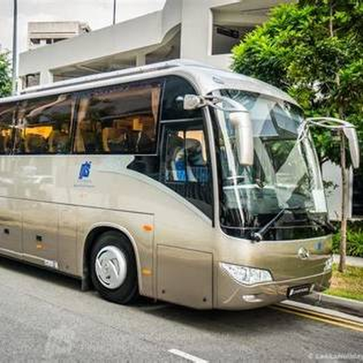 Air-conditioned tourist bus in Sri Lanka